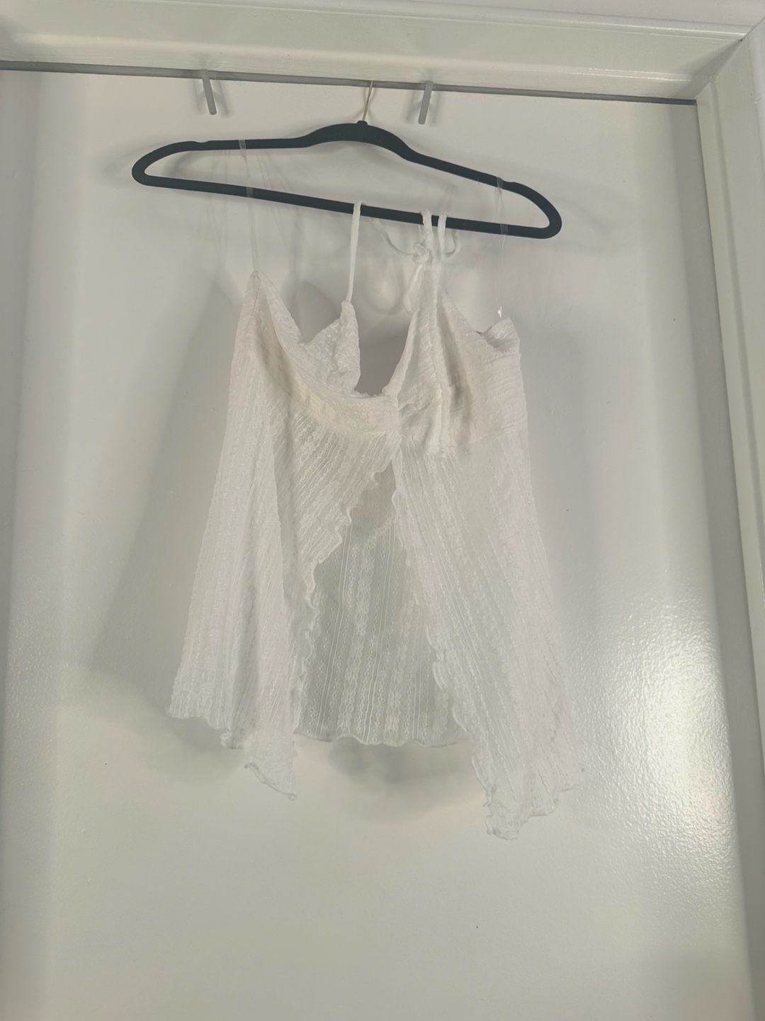 Frankee & Skylarr White Lace Halter Top Size L 4