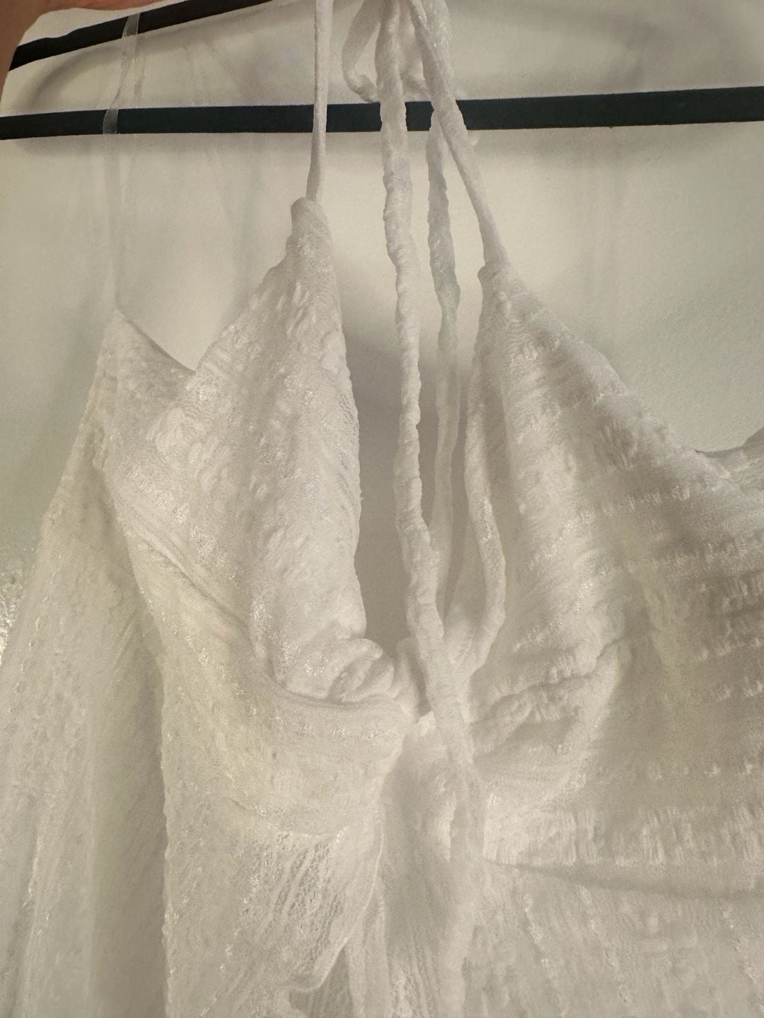 Frankee & Skylarr White Lace Halter Top Size L 5