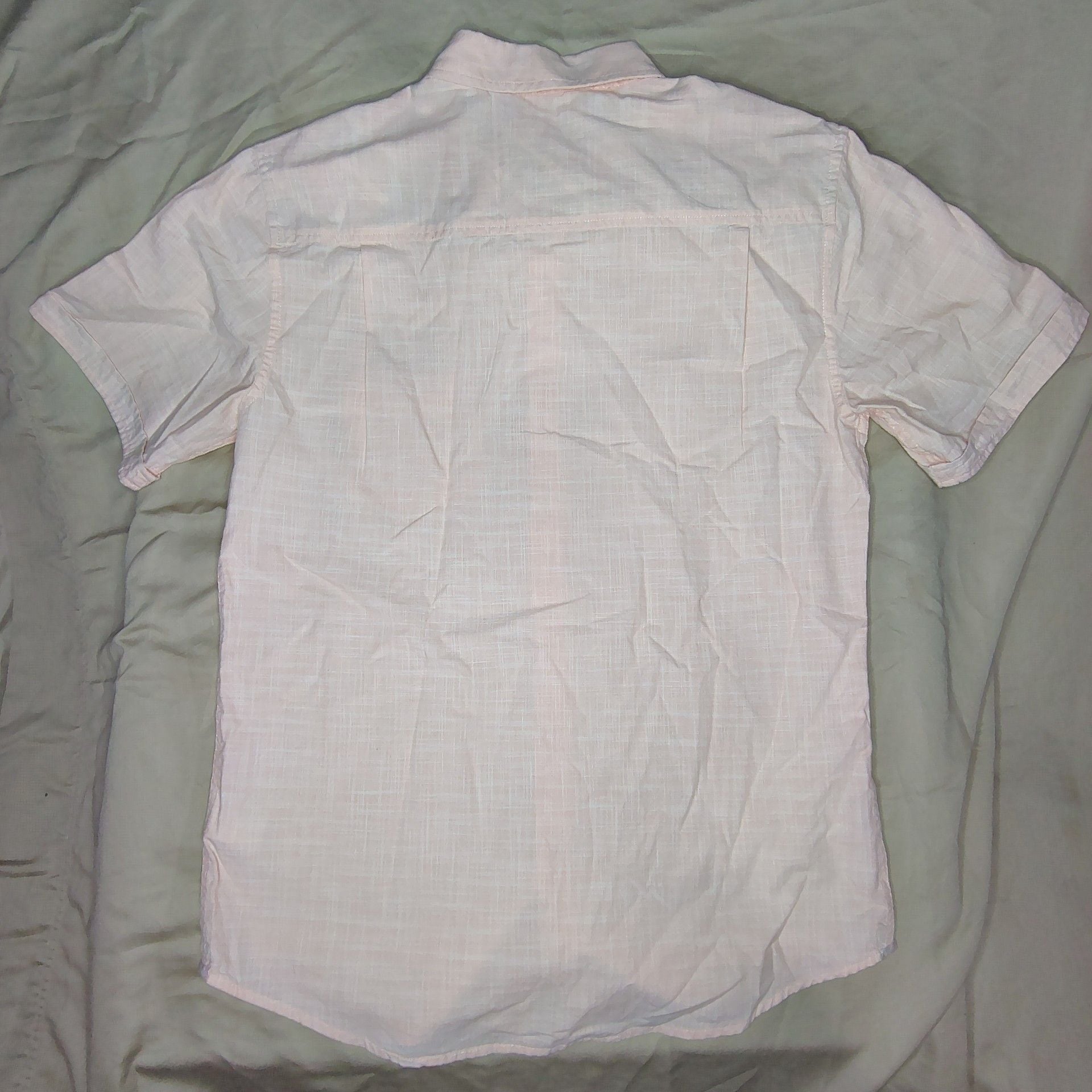 Weatherproof Vintage Men's Size M Short Sleeve Button Down Shirt Peach 9