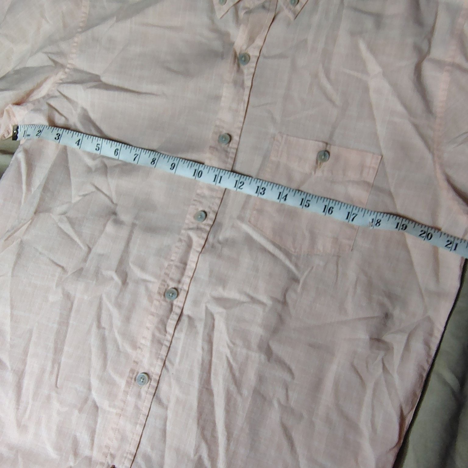 Weatherproof Vintage Men's Size M Short Sleeve Button Down Shirt Peach 11