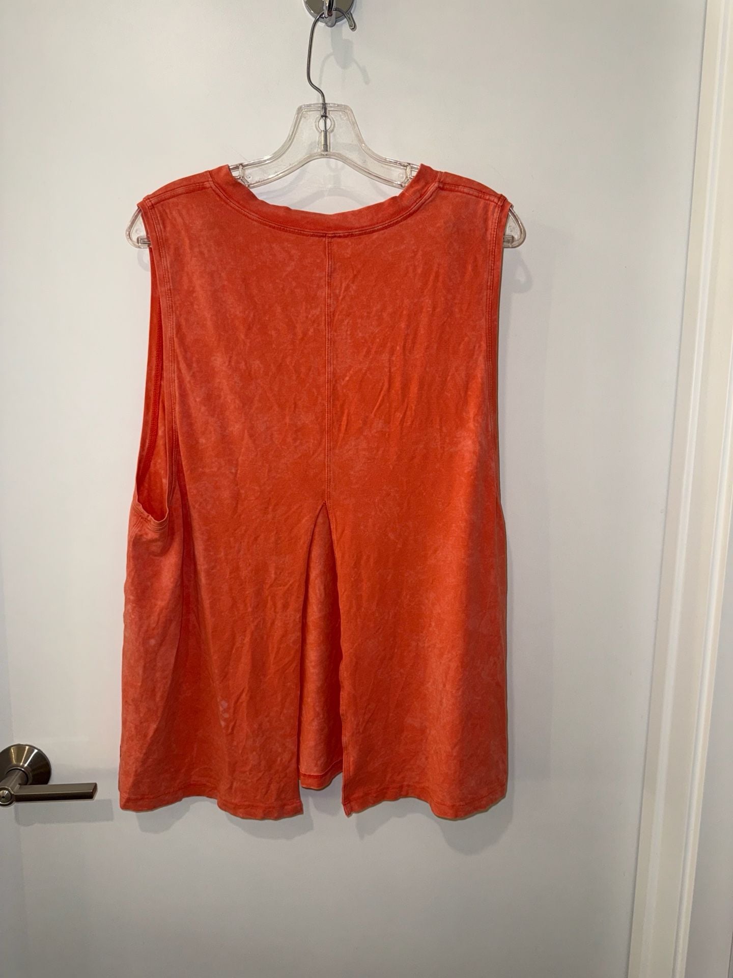 Lululemon Muscle Tank Top Orange Acid Wash Split Back 3