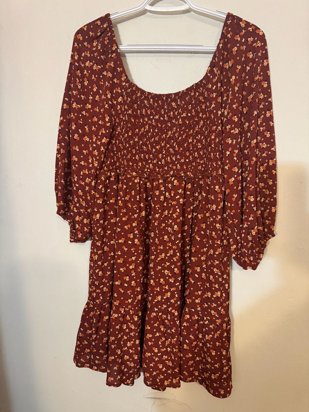 Dokotoo Floral Smocked Tiered Mini Dress Size L 3