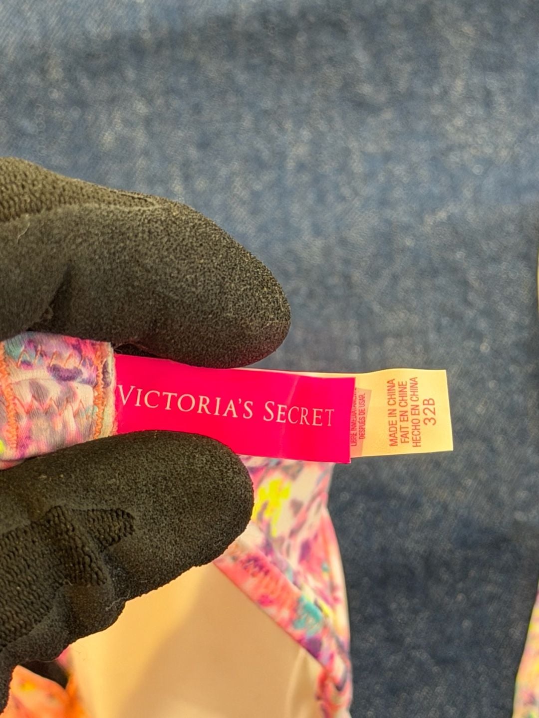 Victoria's Secret Bikini Top 32B Multi-Color Tie Front Ruffle 3