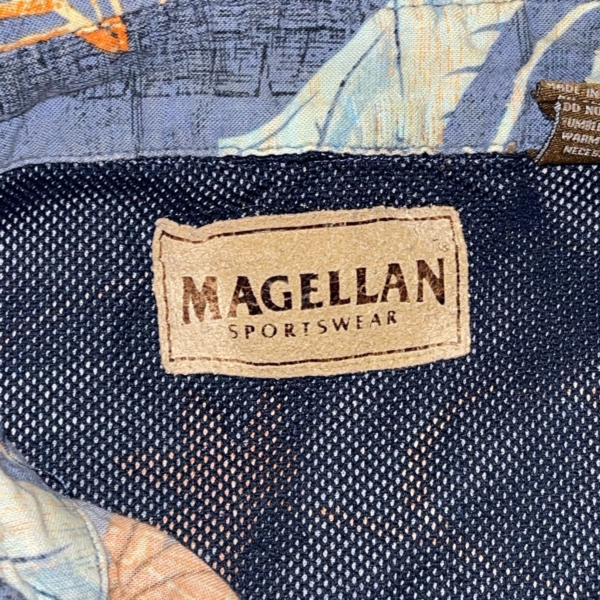 L - Magellan Sportswear Men's Blue Marlin Fish Print Short Sleeve Fishing Shirt 3