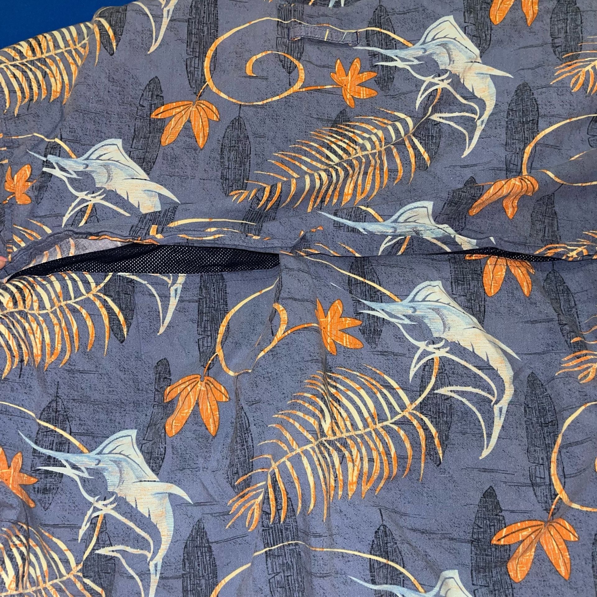 L - Magellan Sportswear Men's Blue Marlin Fish Print Short Sleeve Fishing Shirt 9