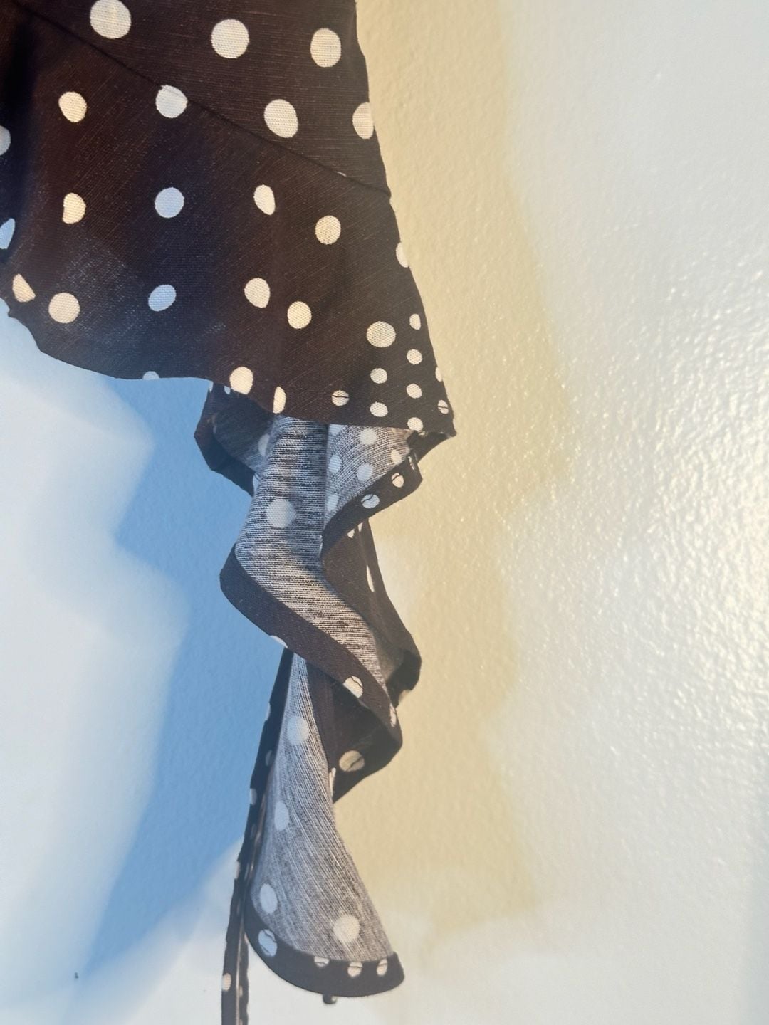 Style Envy Polka Dot Ruffle Linen Blend Top Size L 6