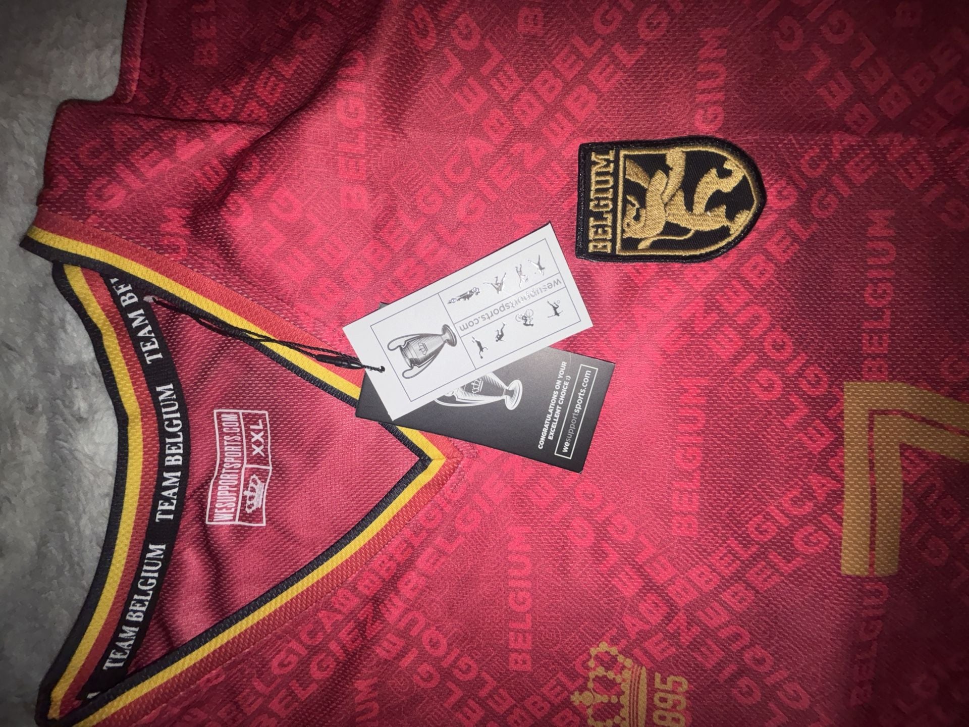 Team Belgium De Bruyne 7 Soccer Jersey Size XXL 7