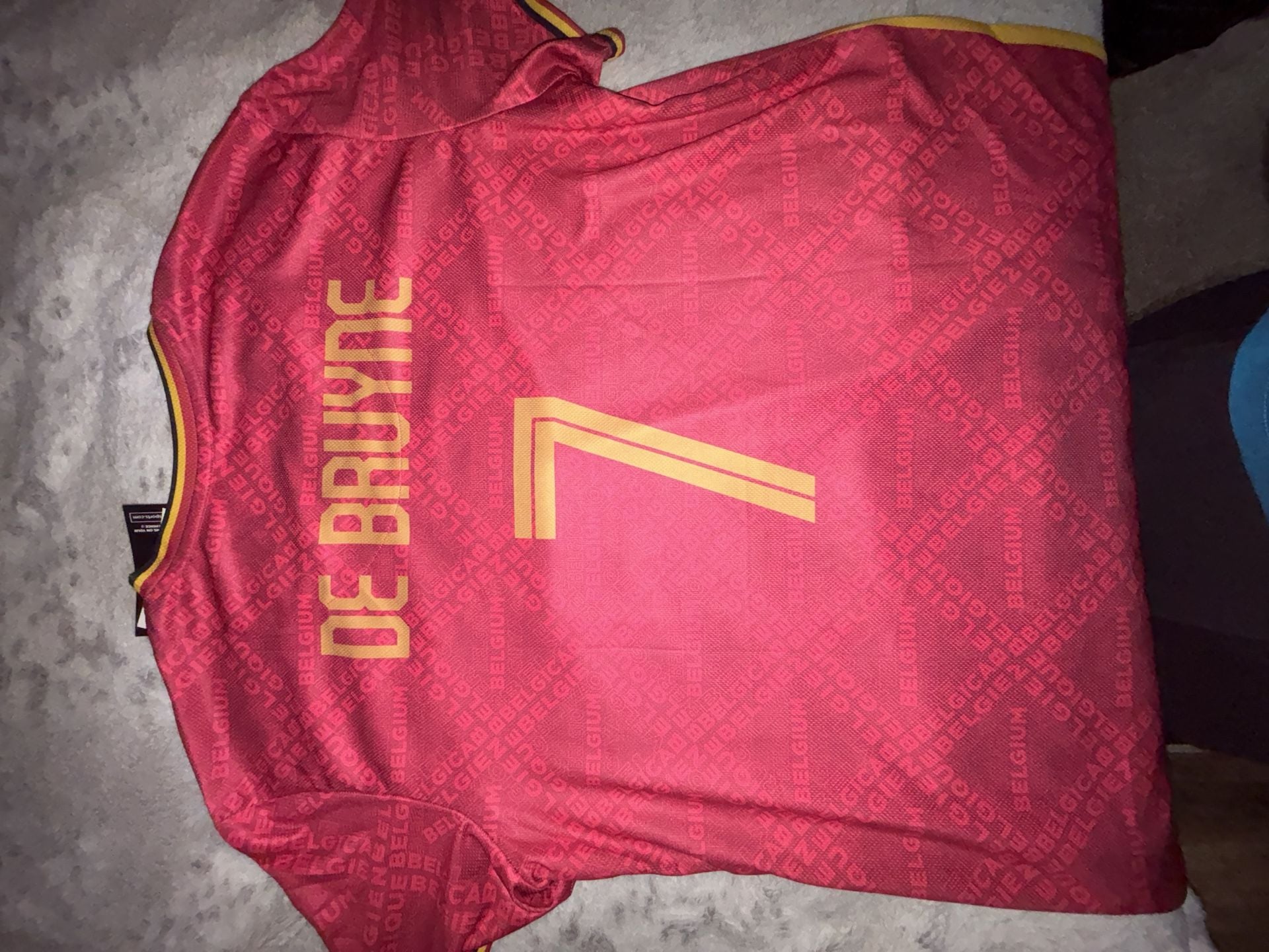 Team Belgium De Bruyne 7 Soccer Jersey Size XXL 9