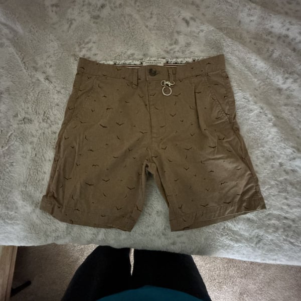 Denim & Flower Ricky Singh Bird Print Chino Shorts Size 30