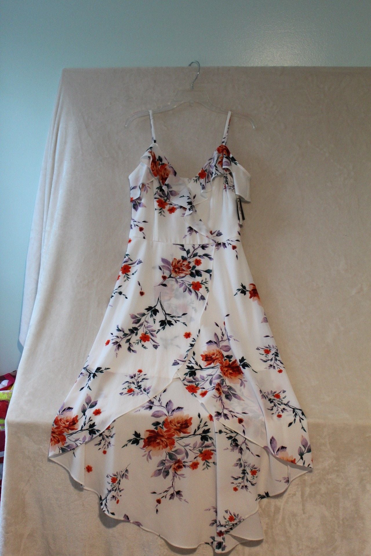 Floral High-Low Wrap Dress Size M 2