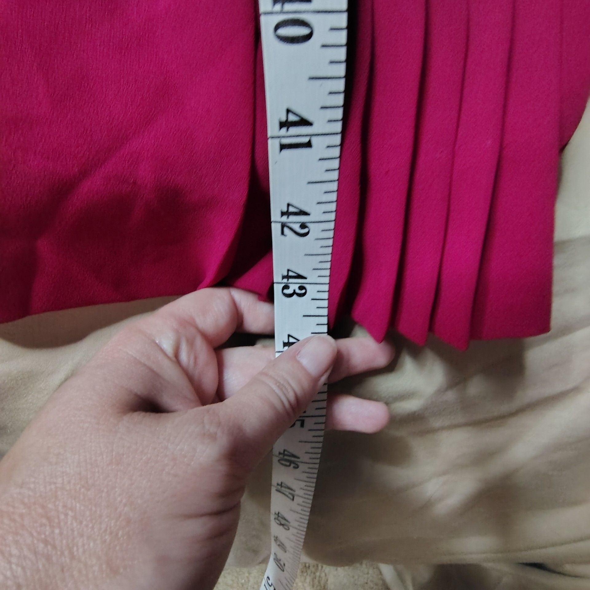 Vintage Albert Nipon Fuchsia Pleated Long Sleeve Dress Size 6 12