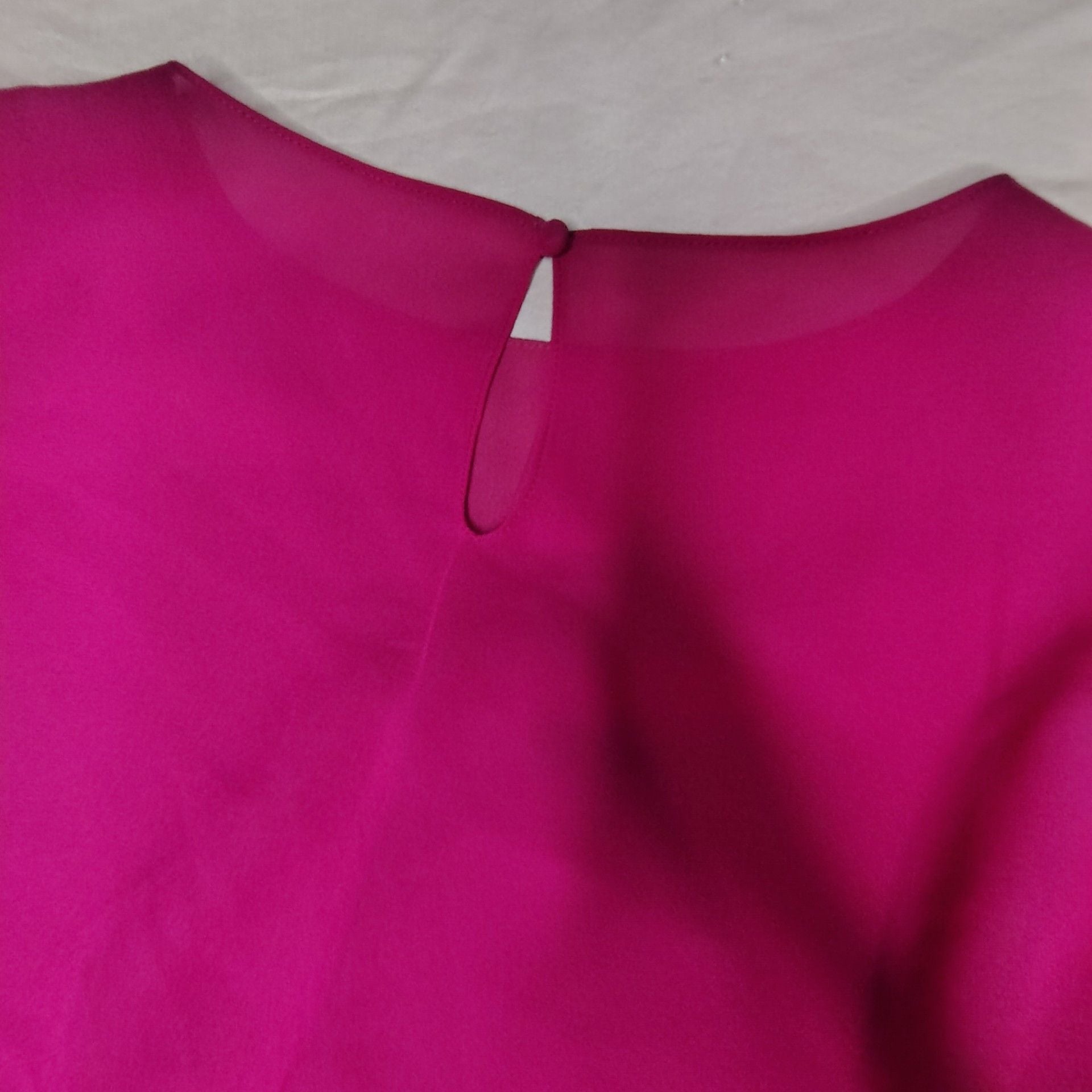 Vintage Albert Nipon Fuchsia Pleated Long Sleeve Dress Size 6 15