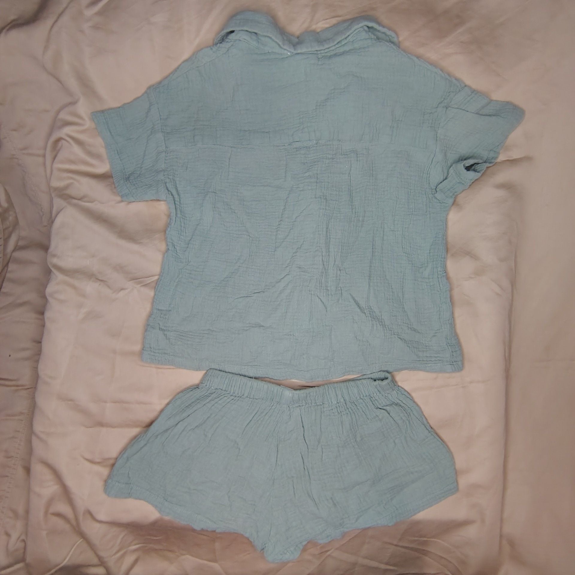 Forever 21 Women's XS Sage Green Cotton Gauze Pajama Set 7