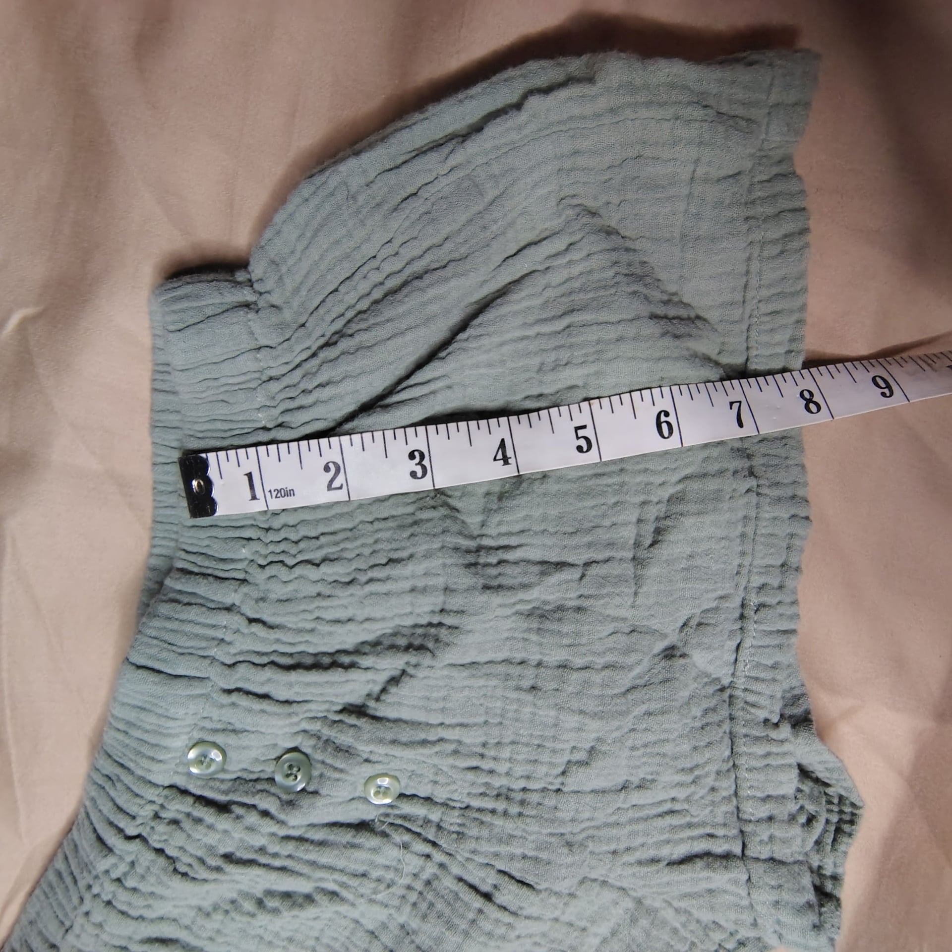 Forever 21 Women's XS Sage Green Cotton Gauze Pajama Set 10