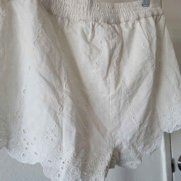Saltwater Luxe White Eyelet Embroidered Shorts Size S