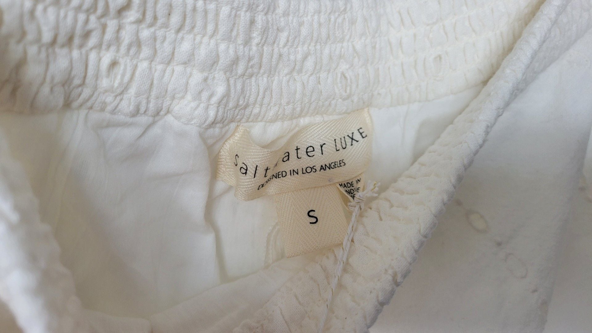 Saltwater Luxe White Eyelet Embroidered Shorts Size S 4