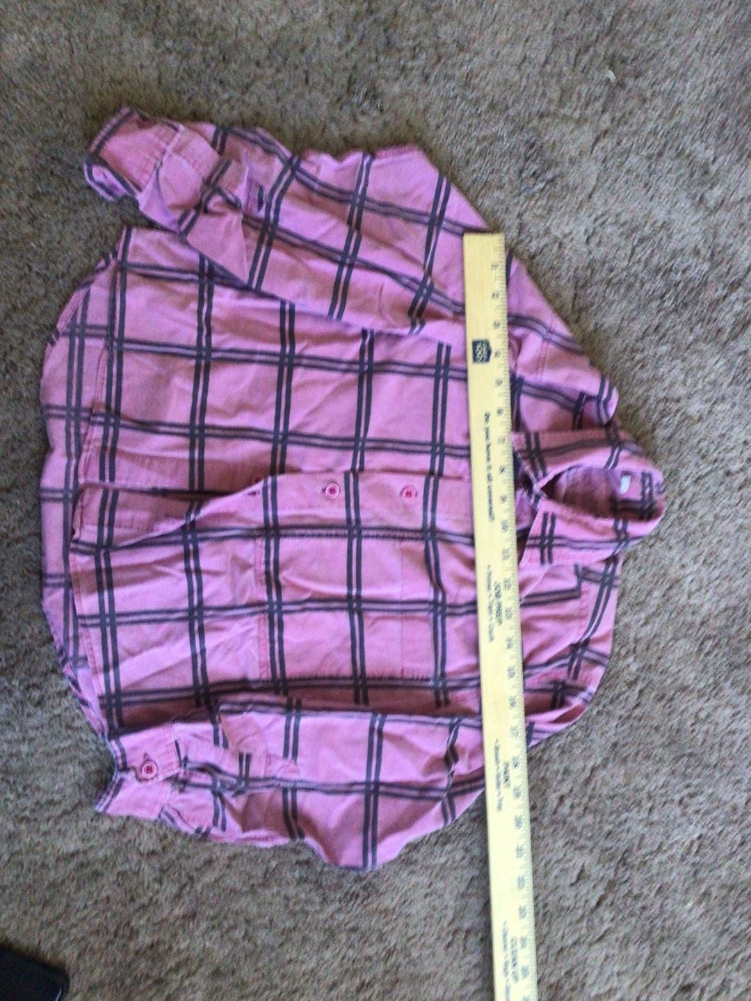 Cotton Stuff Pink and Black Plaid Long Sleeve Button Down Shirt 2
