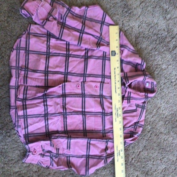Cotton Stuff Pink and Black Plaid Long Sleeve Button Down Shirt