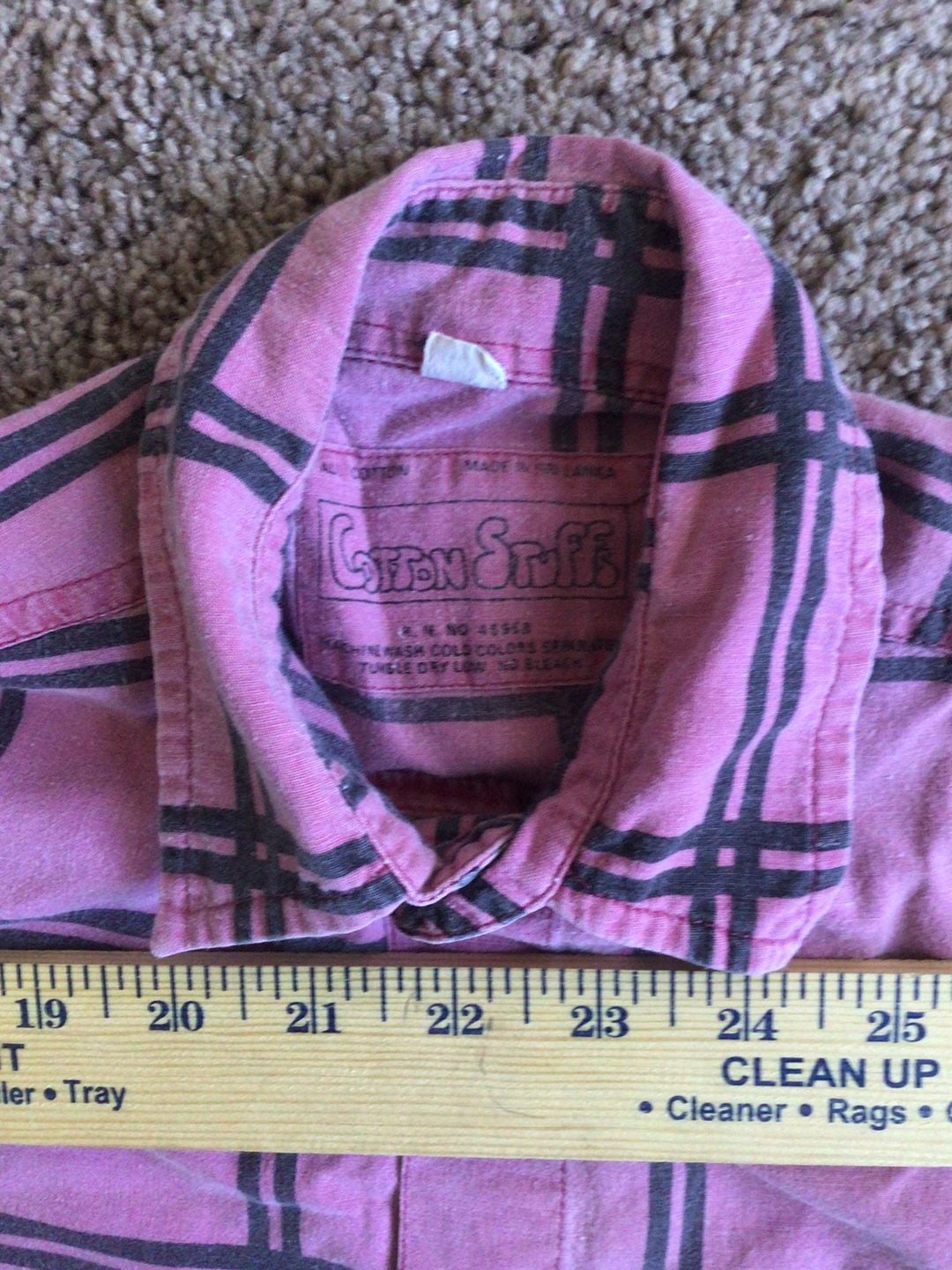 Cotton Stuff Pink and Black Plaid Long Sleeve Button Down Shirt 4