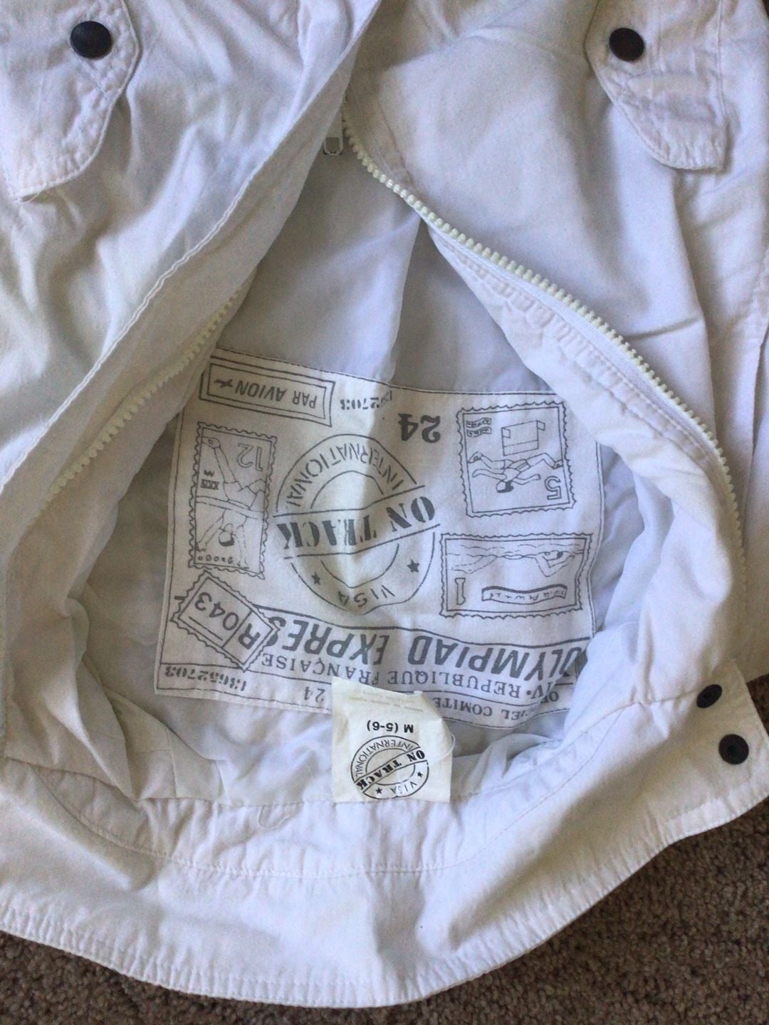 Vintage On Track Olympiad Express White Bomber Jacket Size M (5-6) 2