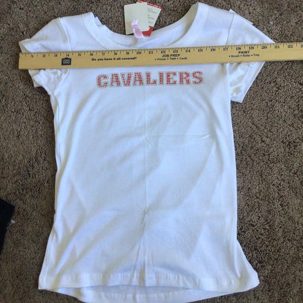 Chiliwear Cavaliers Rhinestone Graphic T-Shirt Size L