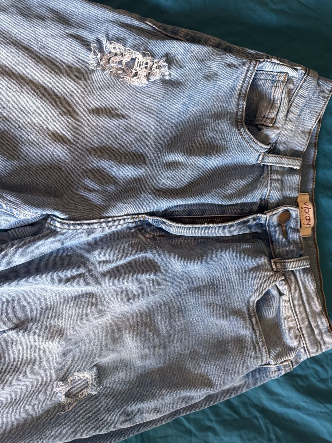 Vibrant M.I.U. Distressed Straight Leg Jeans Size 7 (W27) 3
