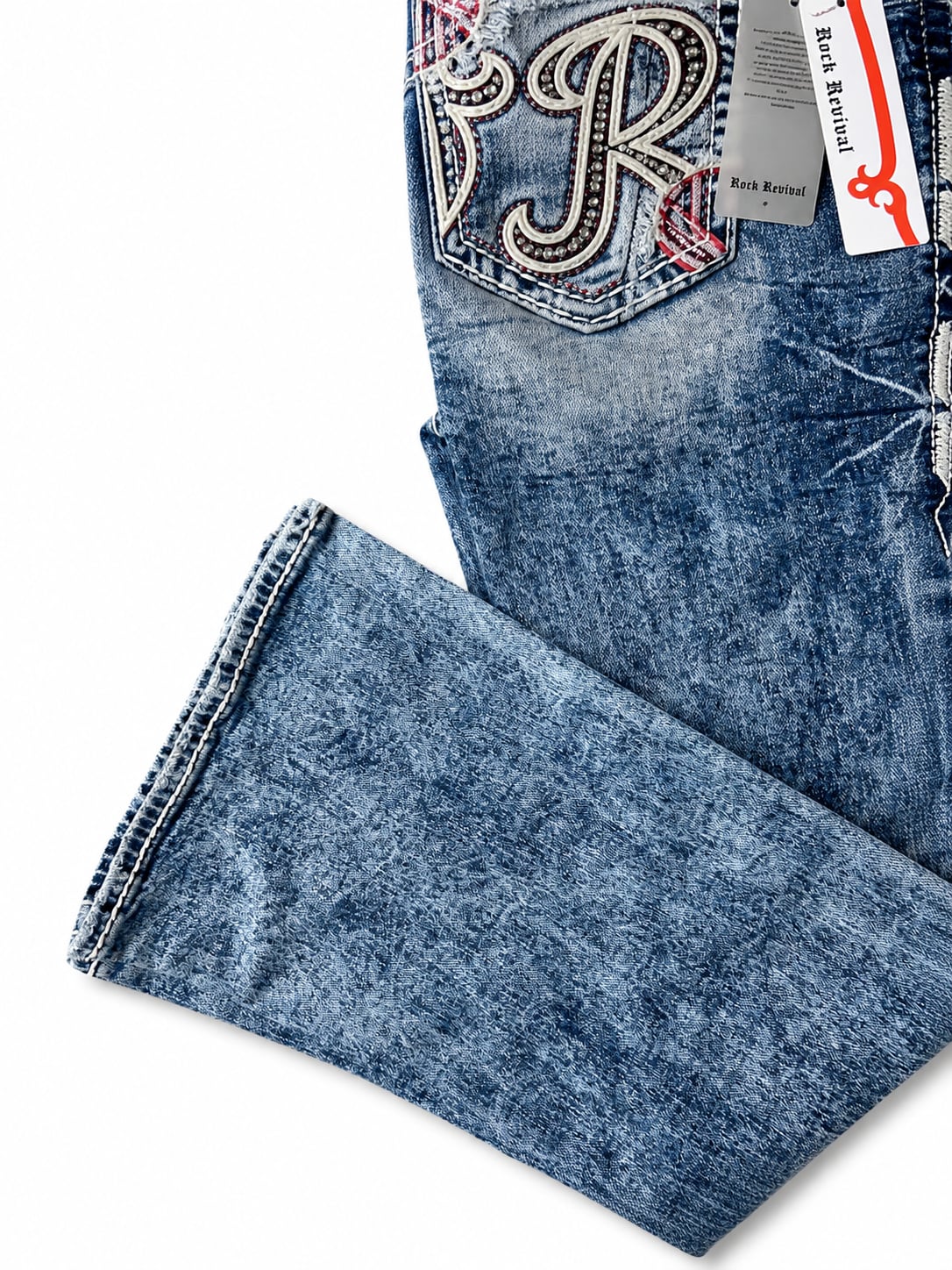 Rock Revival Men's Bootcut Jeans with Embroidered Pockets 4