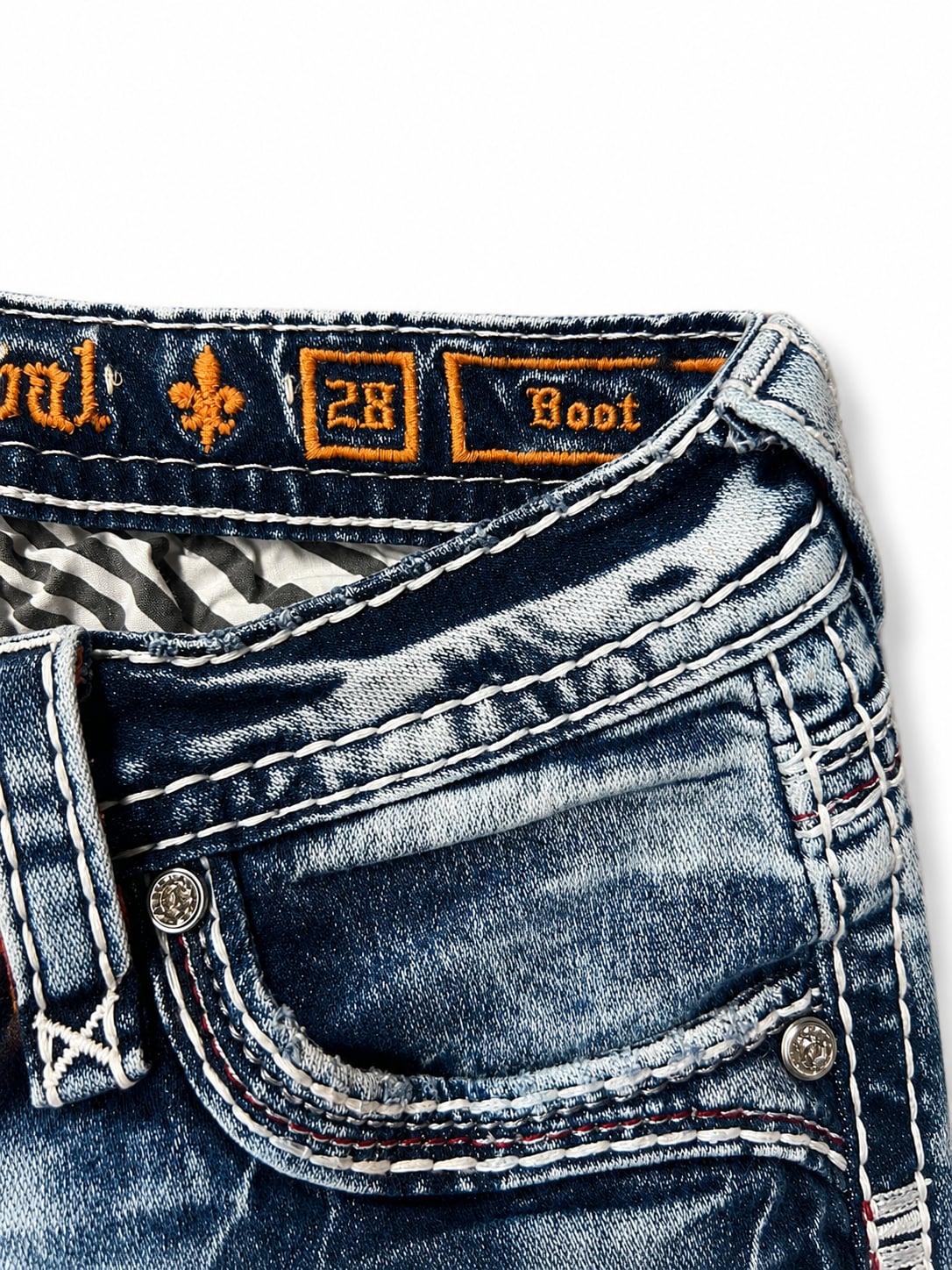 Rock Revival Men's Bootcut Jeans with Embroidered Pockets 7