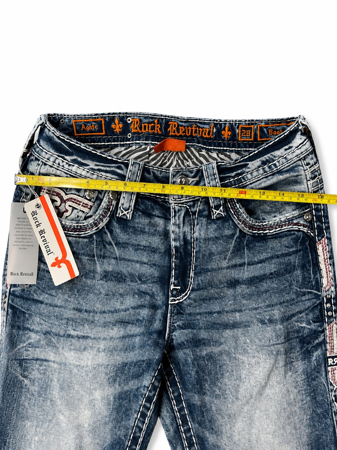 Rock Revival Men's Bootcut Jeans with Embroidered Pockets 10