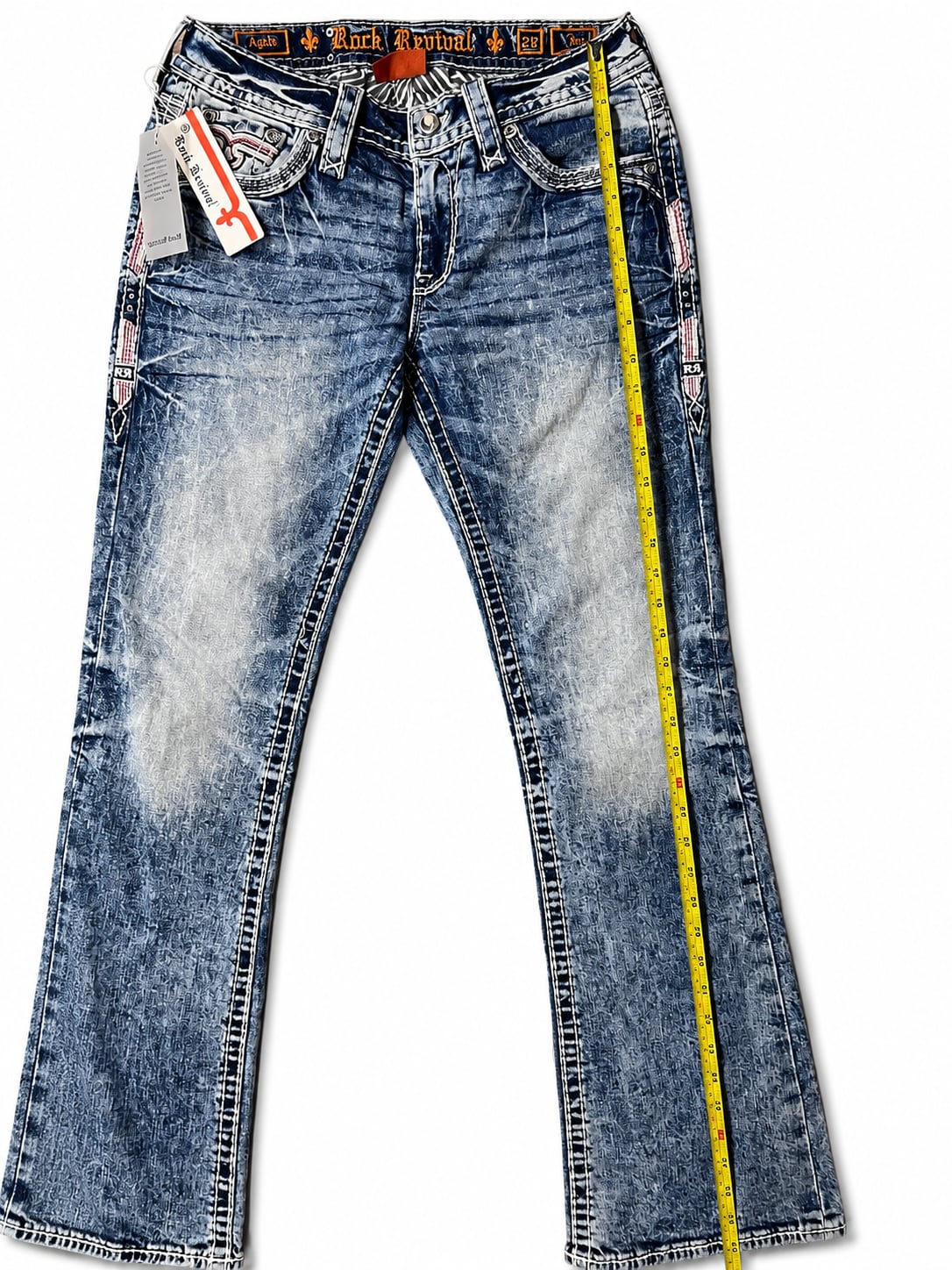 Rock Revival Men's Bootcut Jeans with Embroidered Pockets 11