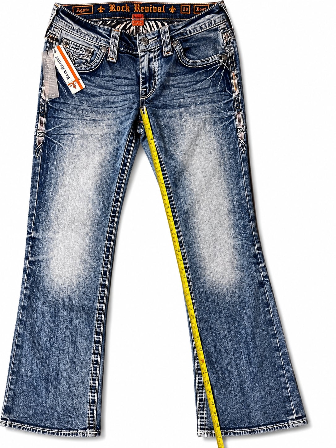 Rock Revival Men's Bootcut Jeans with Embroidered Pockets 12