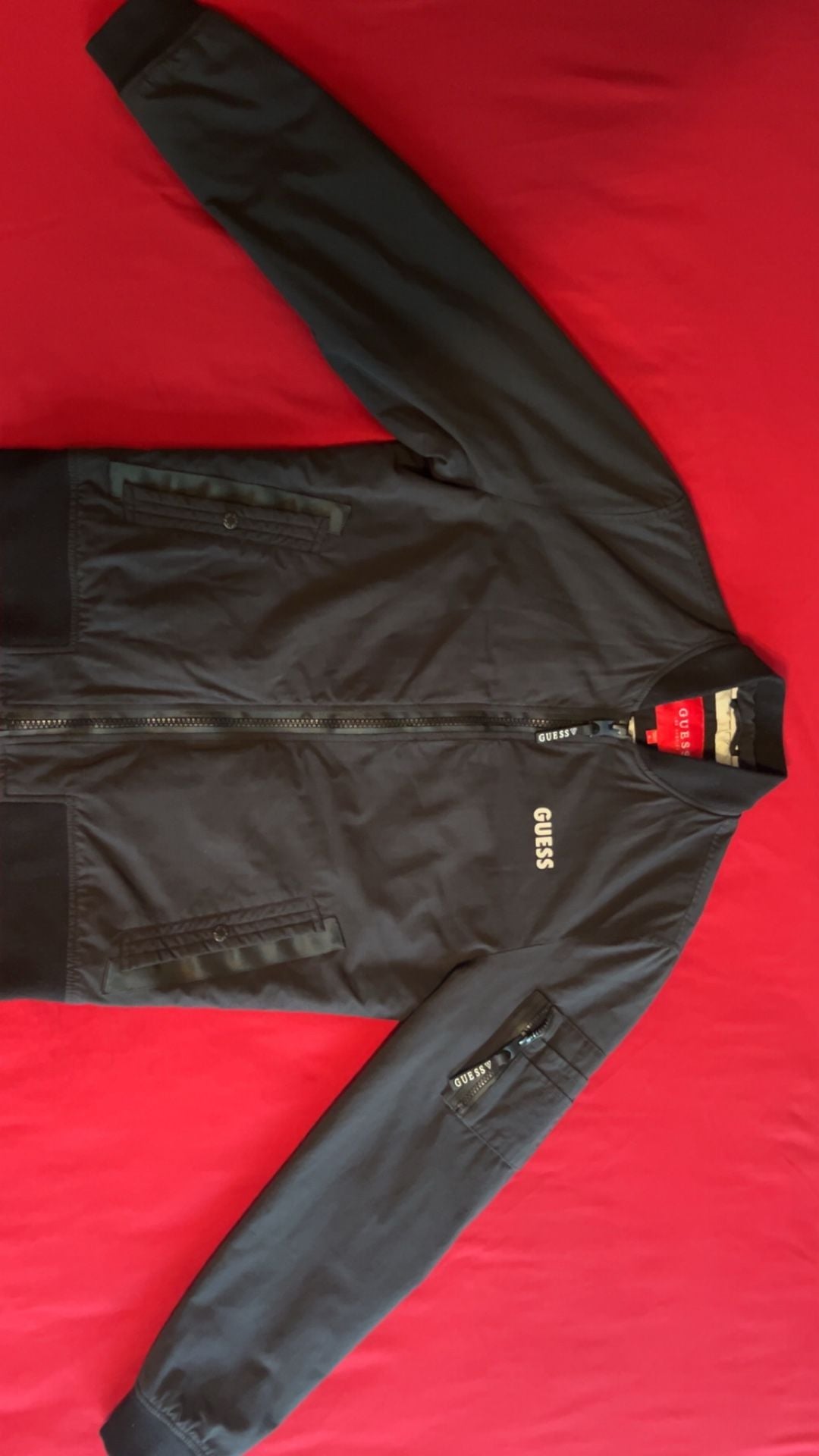 Guess Los Angeles Men's Black Bomber Jacket Size M 1