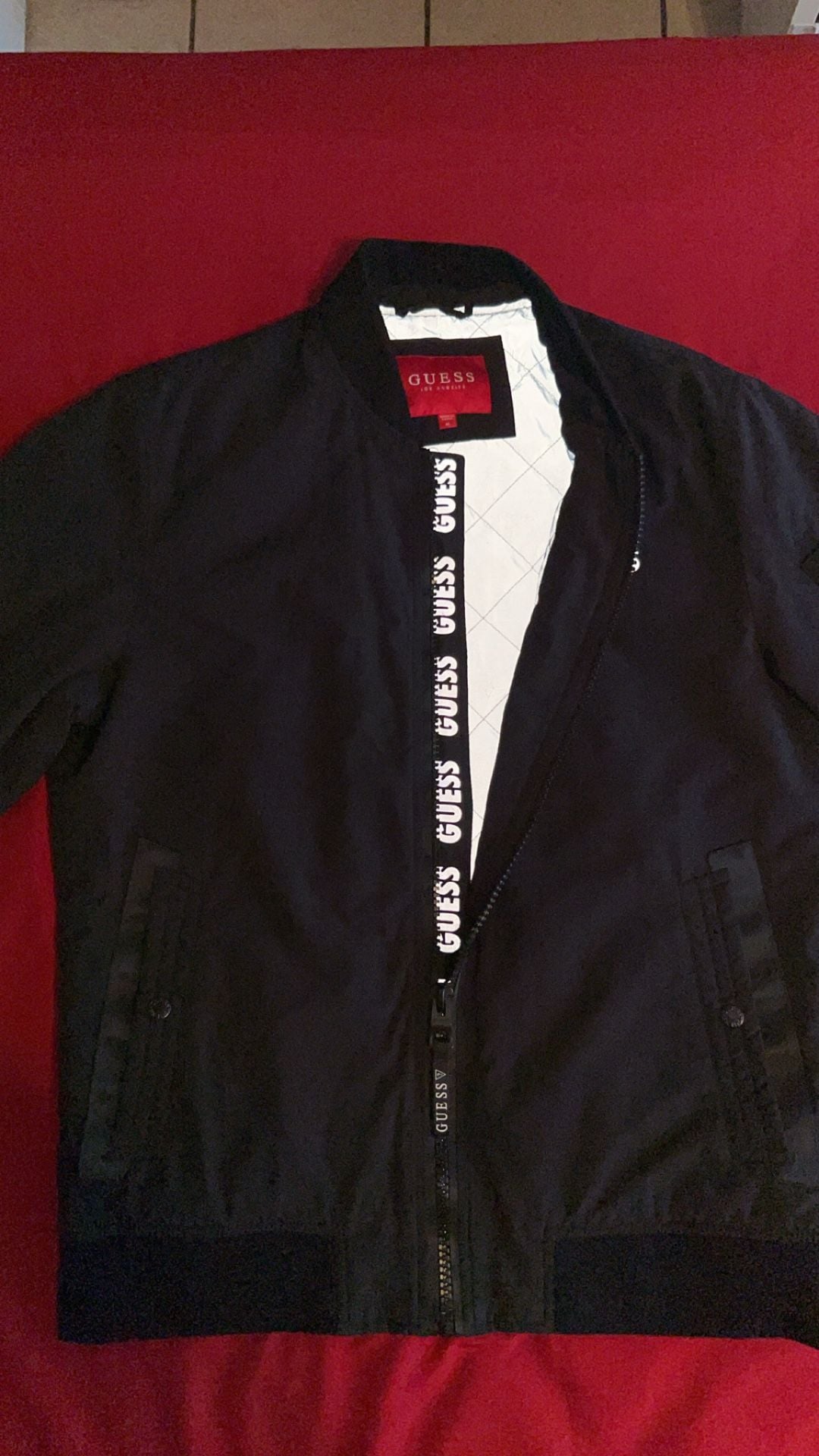 Guess Los Angeles Men's Black Bomber Jacket Size M 2