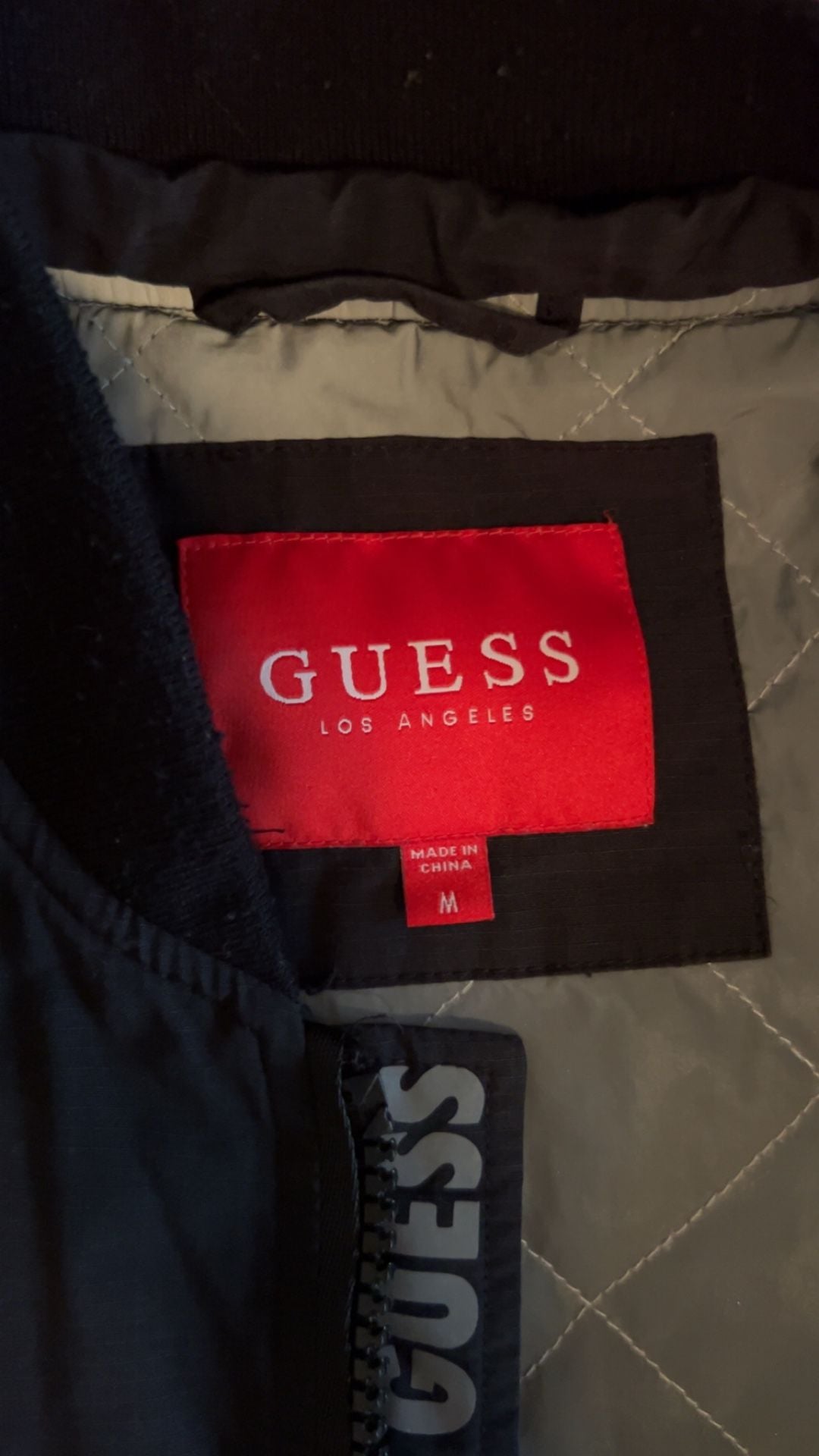 Guess Los Angeles Men's Black Bomber Jacket Size M 4