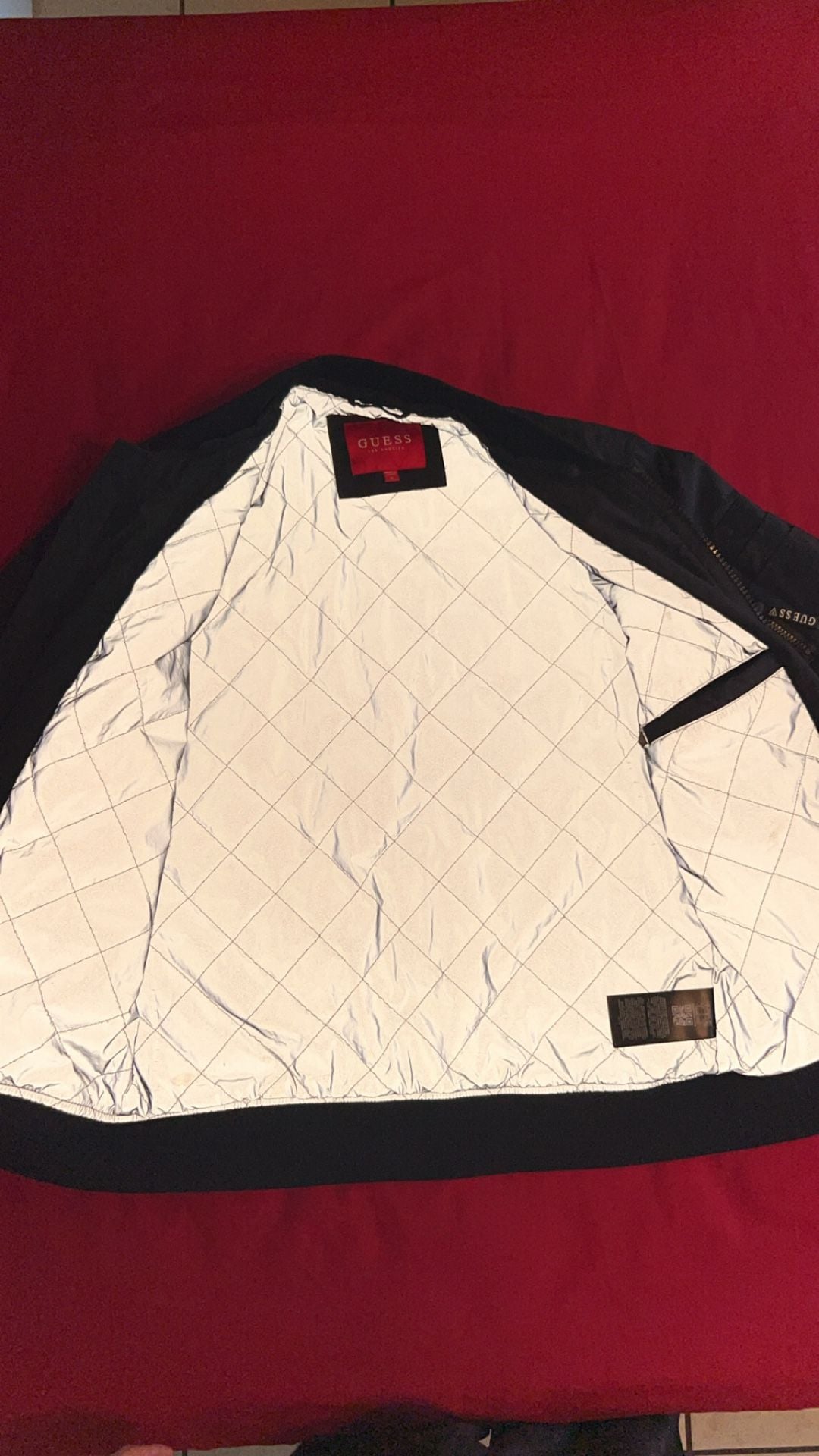 Guess Los Angeles Men's Black Bomber Jacket Size M 5