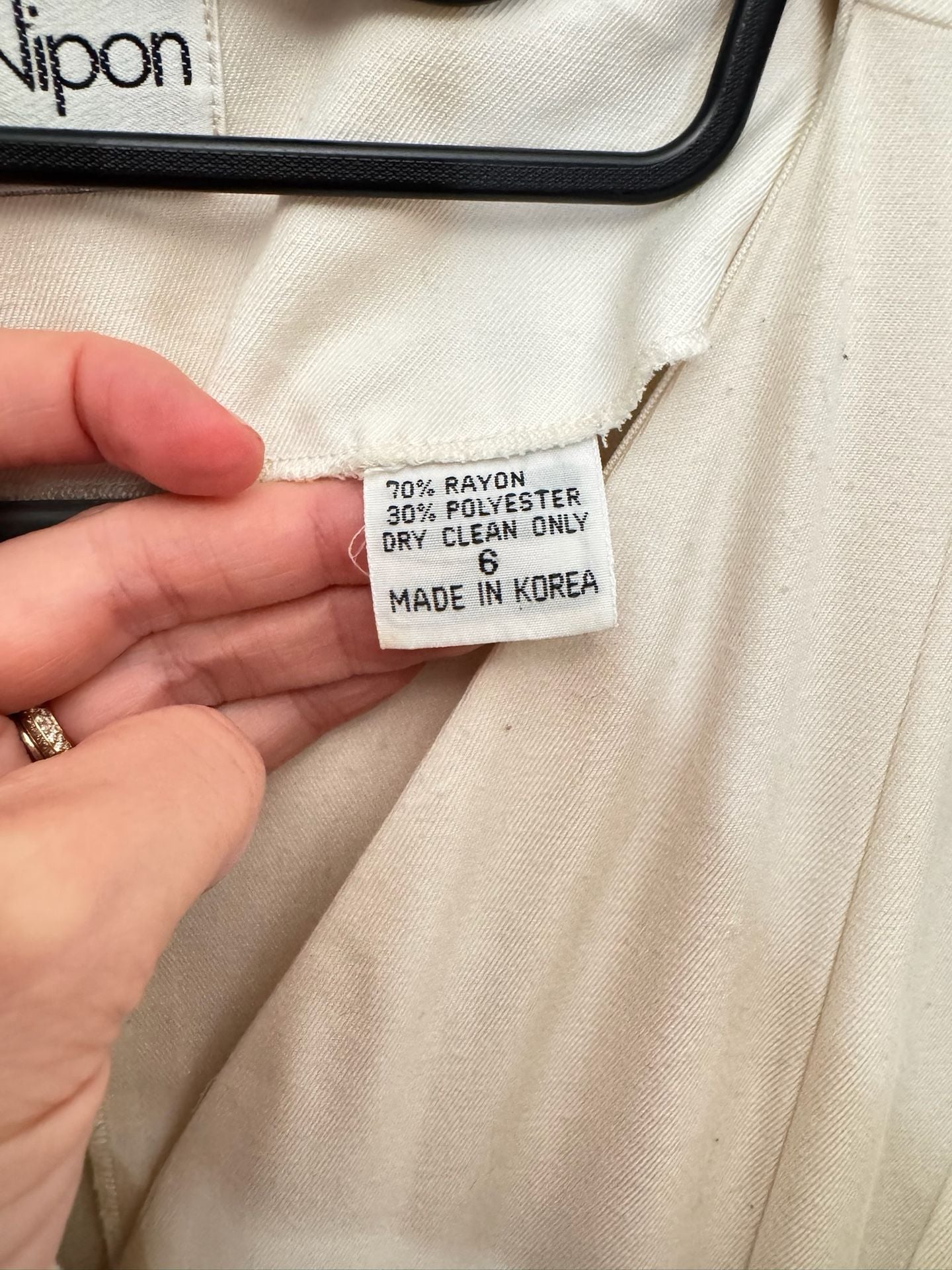 Vintage Early 90’s Albert NIPON Executive Dress Cream Double Breasted Size 6 6