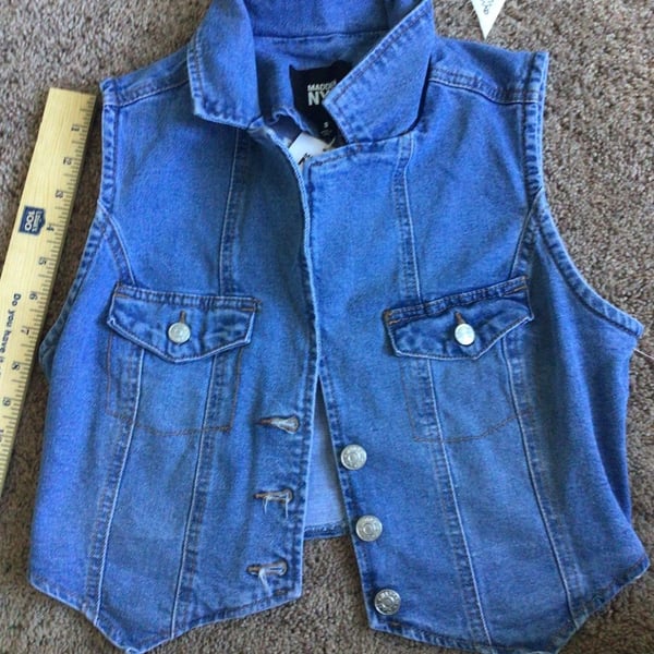 Madden NYC Denim Vest Size S (4-6)
