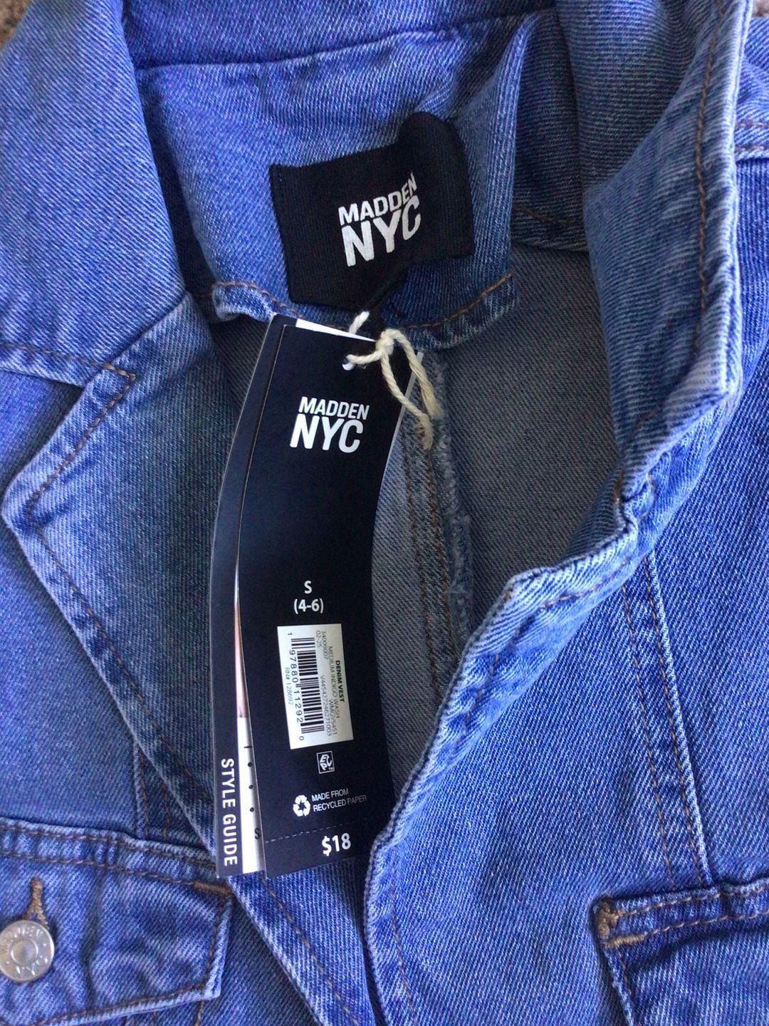 Madden NYC Denim Vest Size S (4-6) 2