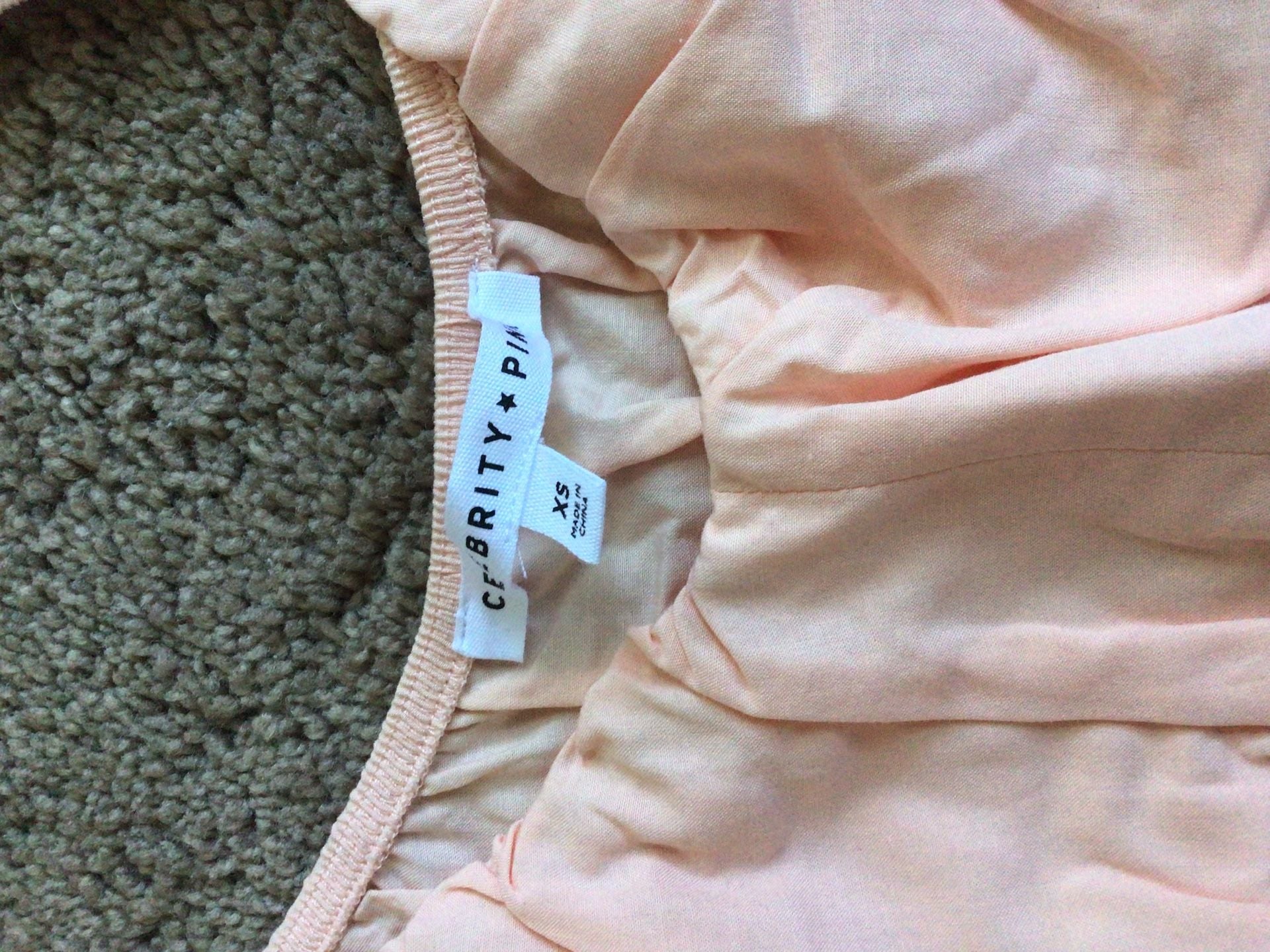 Celebrity Pink Peach Peplum Lace Trim Crop Top Size XS 2