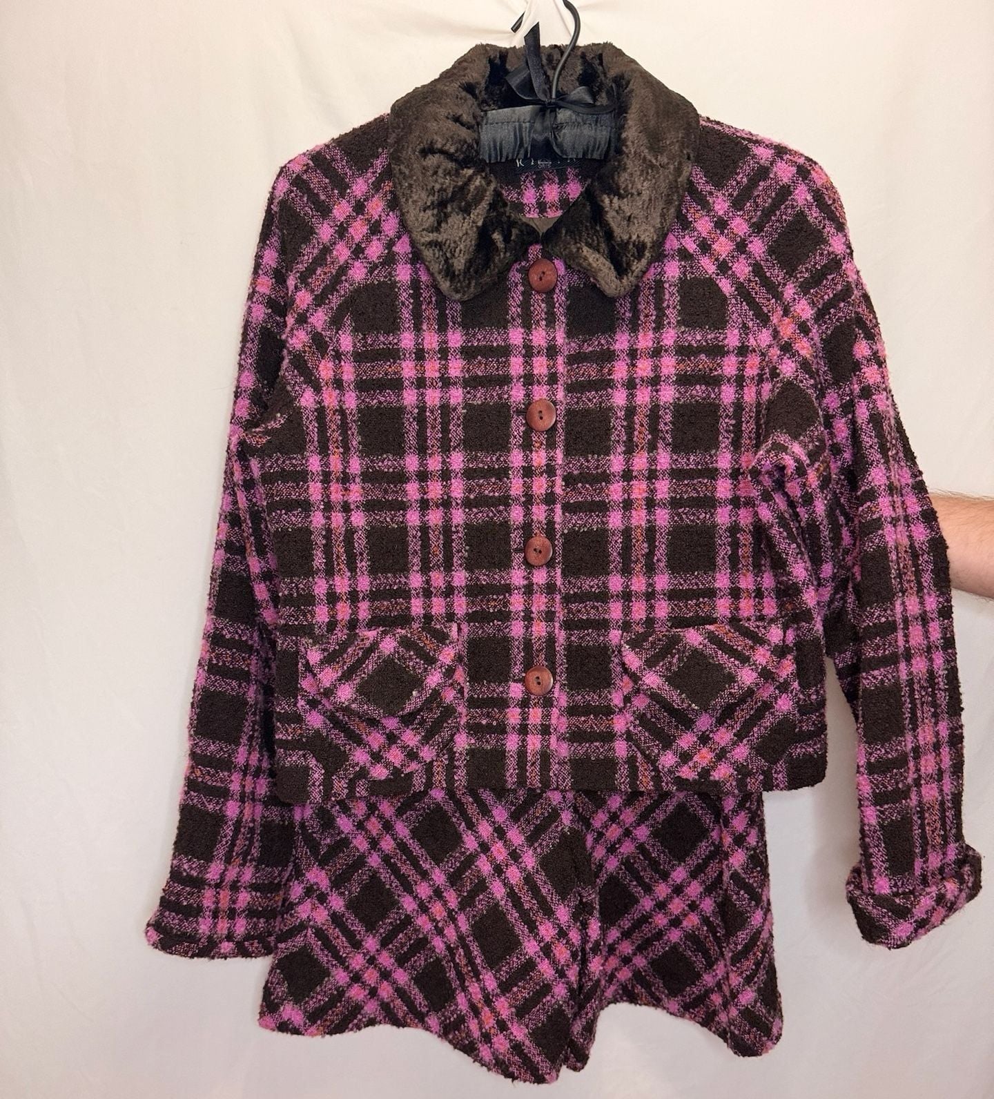 Ribta Oris Vintage Plaid Wool Blend Short Suit Set Size 9 : 90s, clueless 1