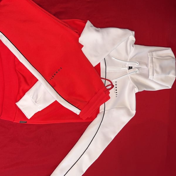 Sonneti London Men's Size M Red and White Tracksuit Set