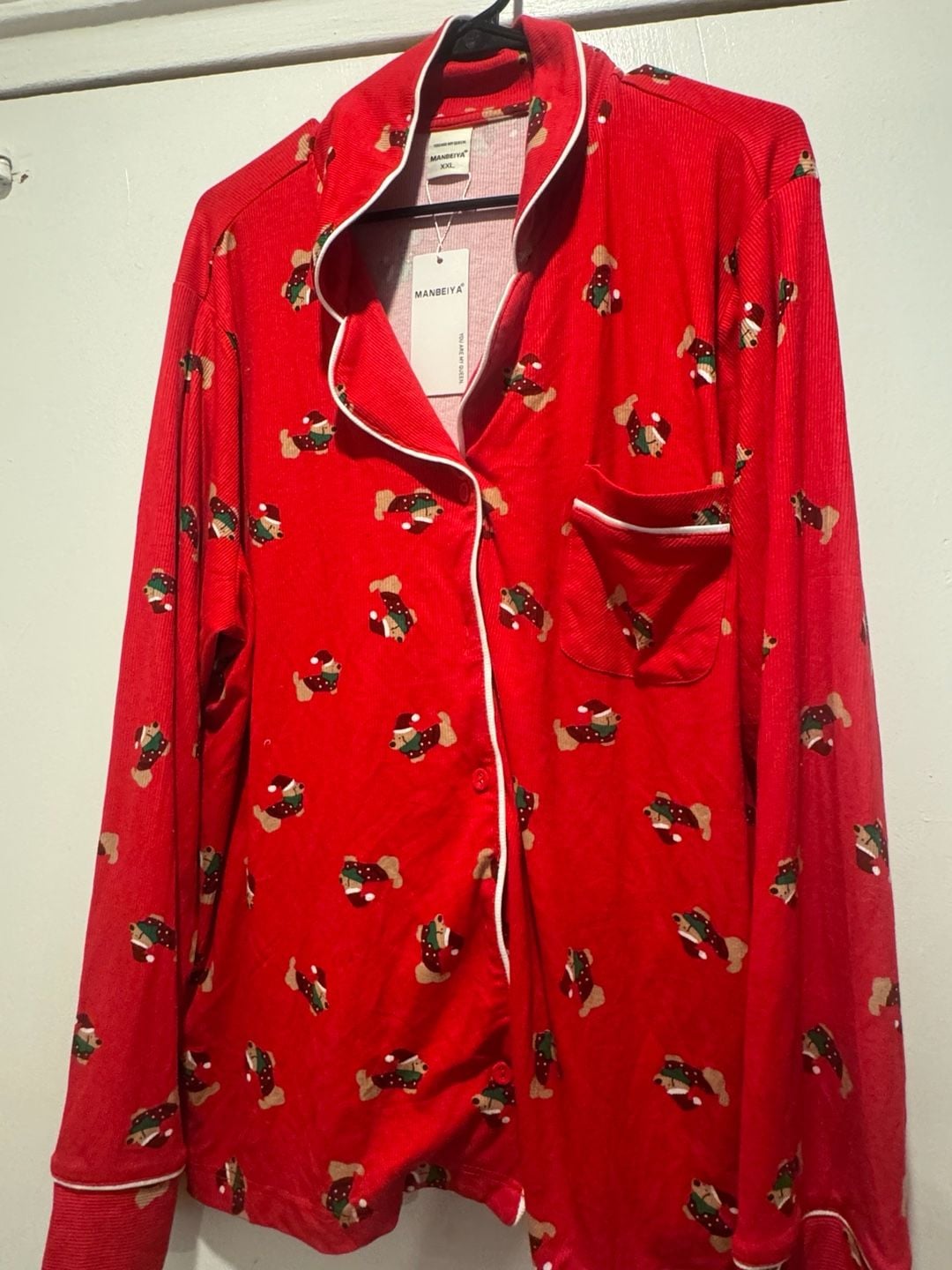 Manbeiya Christmas Dog Print Pajama Set XXL 1
