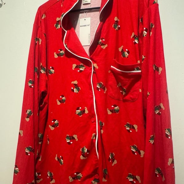 Manbeiya Christmas Dog Print Pajama Set XXL