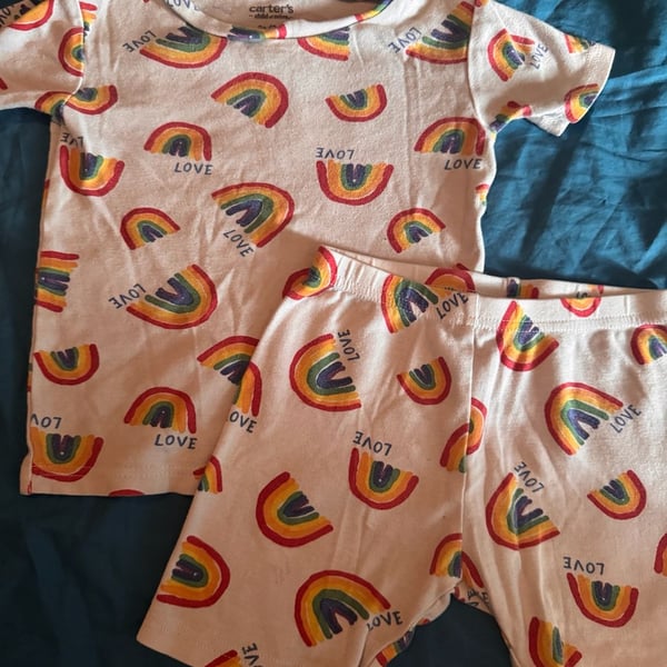 Carter's Child of Mine Rainbow Love Pajama Set Size 3T