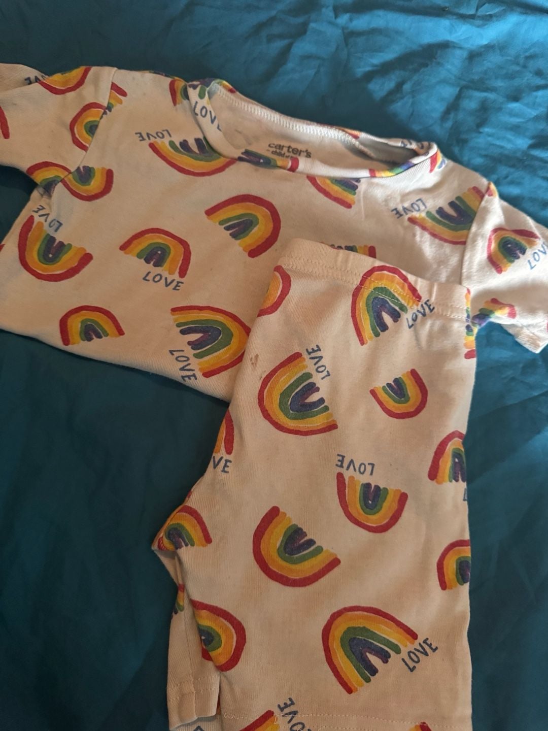Carter's Child of Mine Rainbow Love Pajama Set Size 3T 4