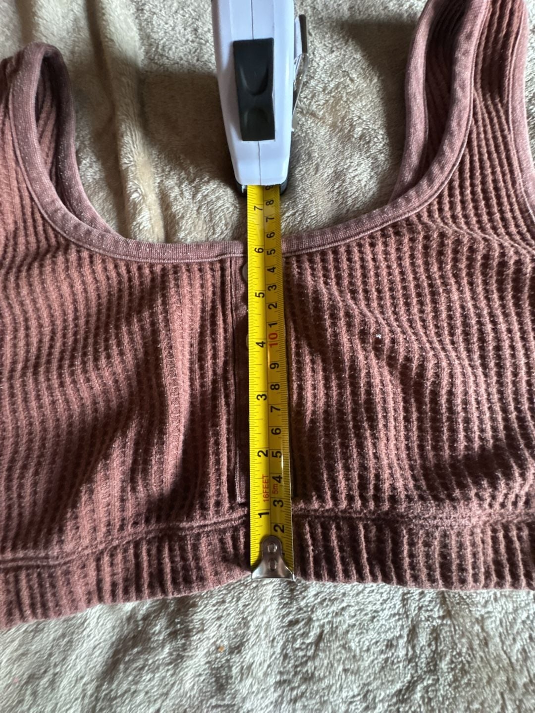 Old Navy Waffle Knit Button-Front Crop Tank Top Size M 6