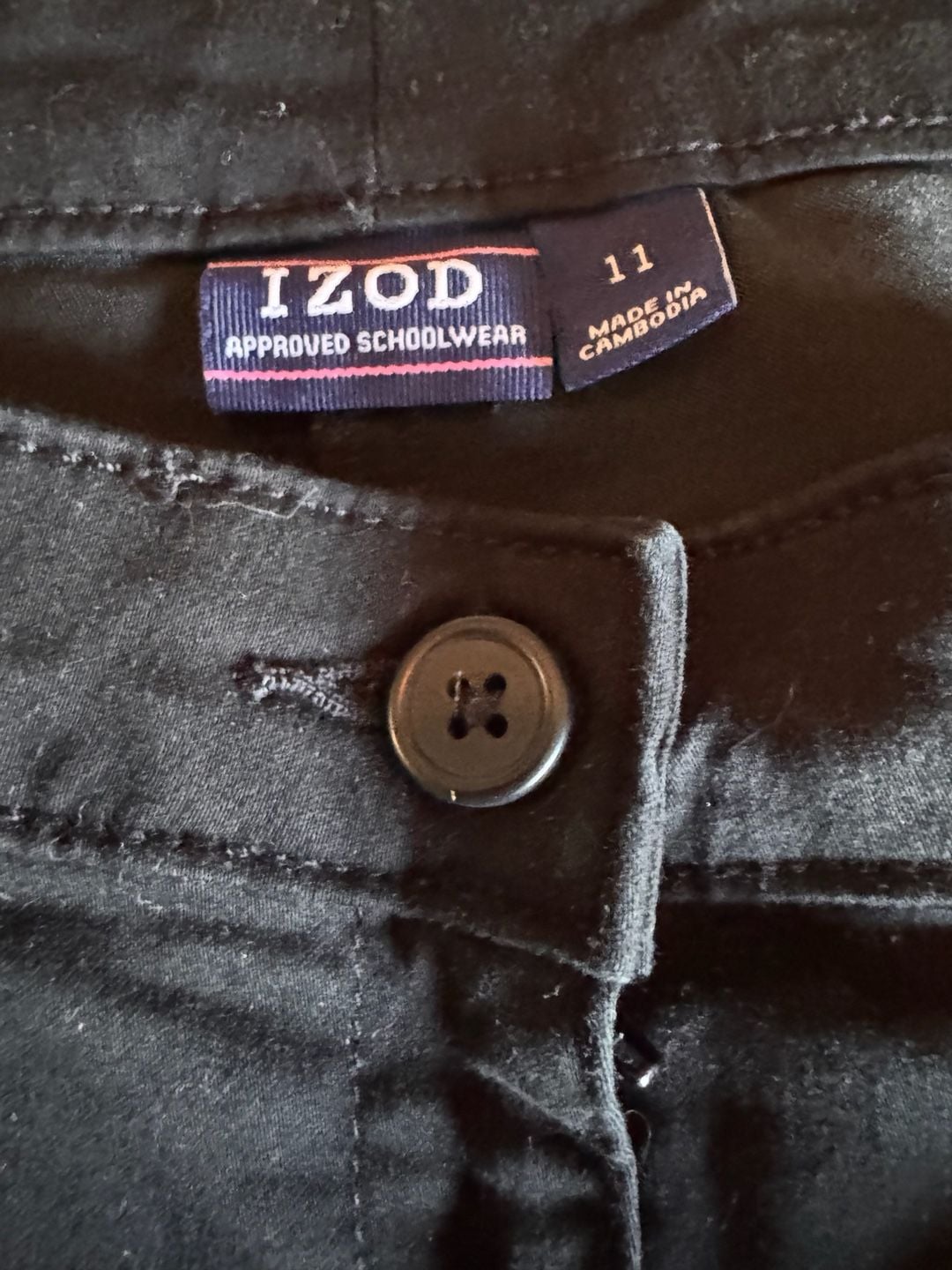IZOD Approved Schoolwear Black Shorts Size 11 3