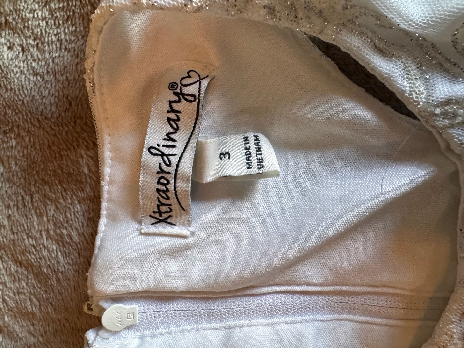 Xtraordinary White Glitter Embroidered Tulle Dress Size 3 3