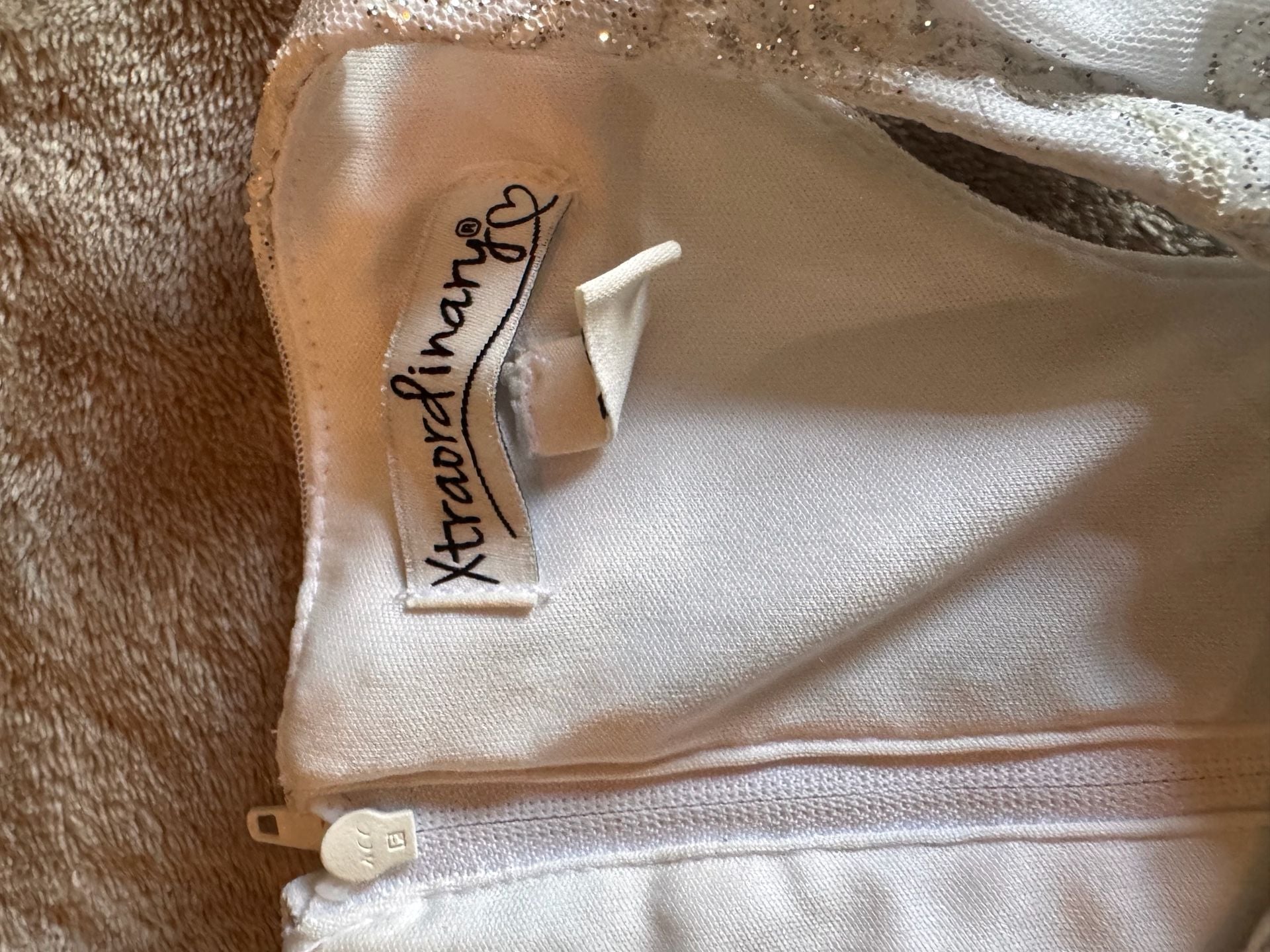 Xtraordinary White Glitter Embroidered Tulle Dress Size 3 4