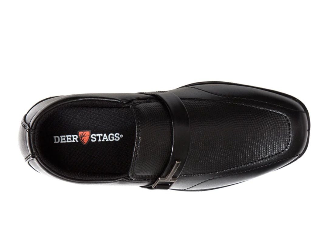 Deer Stags Bold Boys Black Loafers Size 2M 6